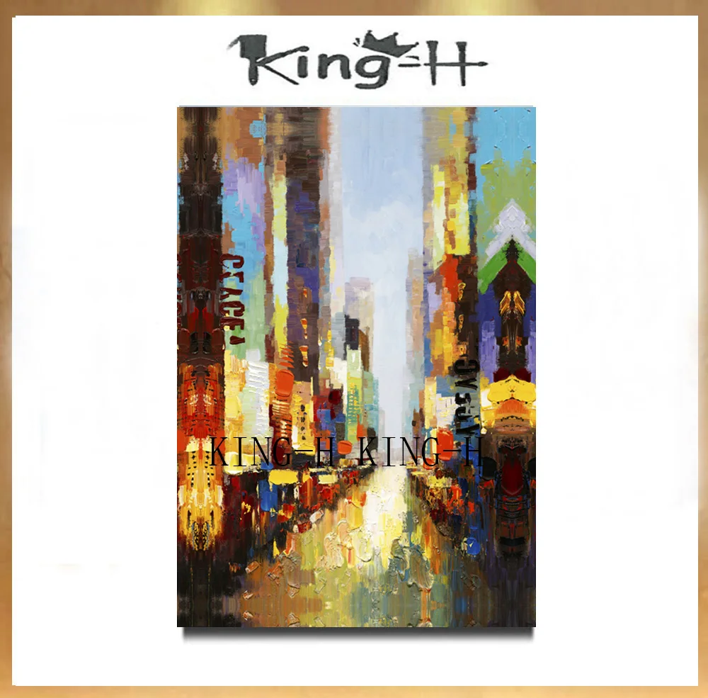 

Abstract City Building Oil Painting Art 100% Handmade Canvas Abstract Wall Art Home Wall Decoration Pictures For Living Room