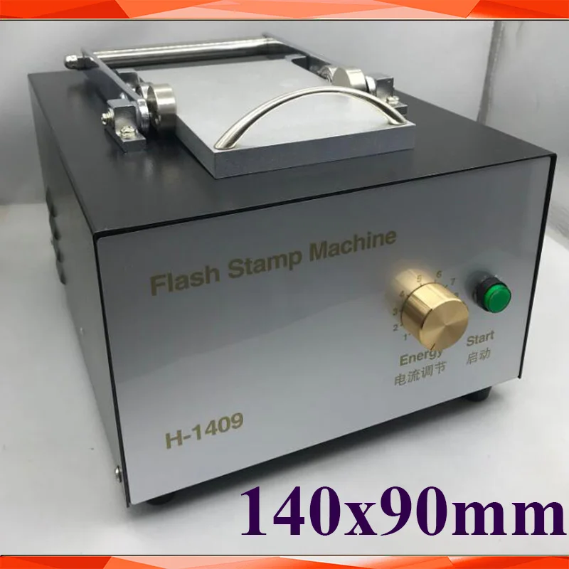 140x90mm 2 Long Exposure Lamps Stamp Machine Kit Flash Stamping Selfinking Make Seal +10 Stamps Circle Rectangle Film Paper Pad