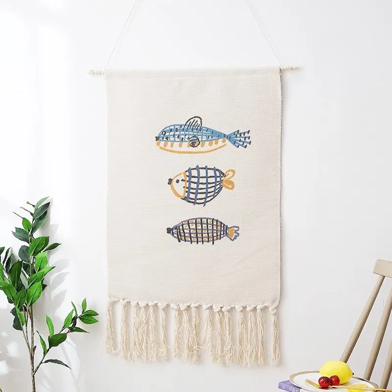 New Ins Handmade Tapestry Macrame Tassels Wall Hanging Retro Nordic Kids Craft Handcrafted Girls Room Baby Indian Home Decor