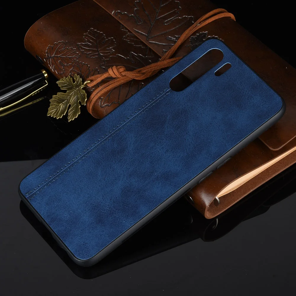 Oppo A91 Case For Oppo A91 Suture Calfskin Soft Edge PU Leather Hard Phone Bag Cover For Oppo A91 A 91 Back Case