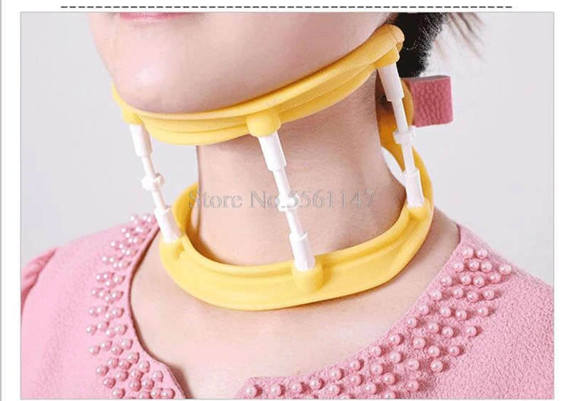 

Adjustable silicone neck collar framework elongation neck traction Massager vertebrae support massage to relax