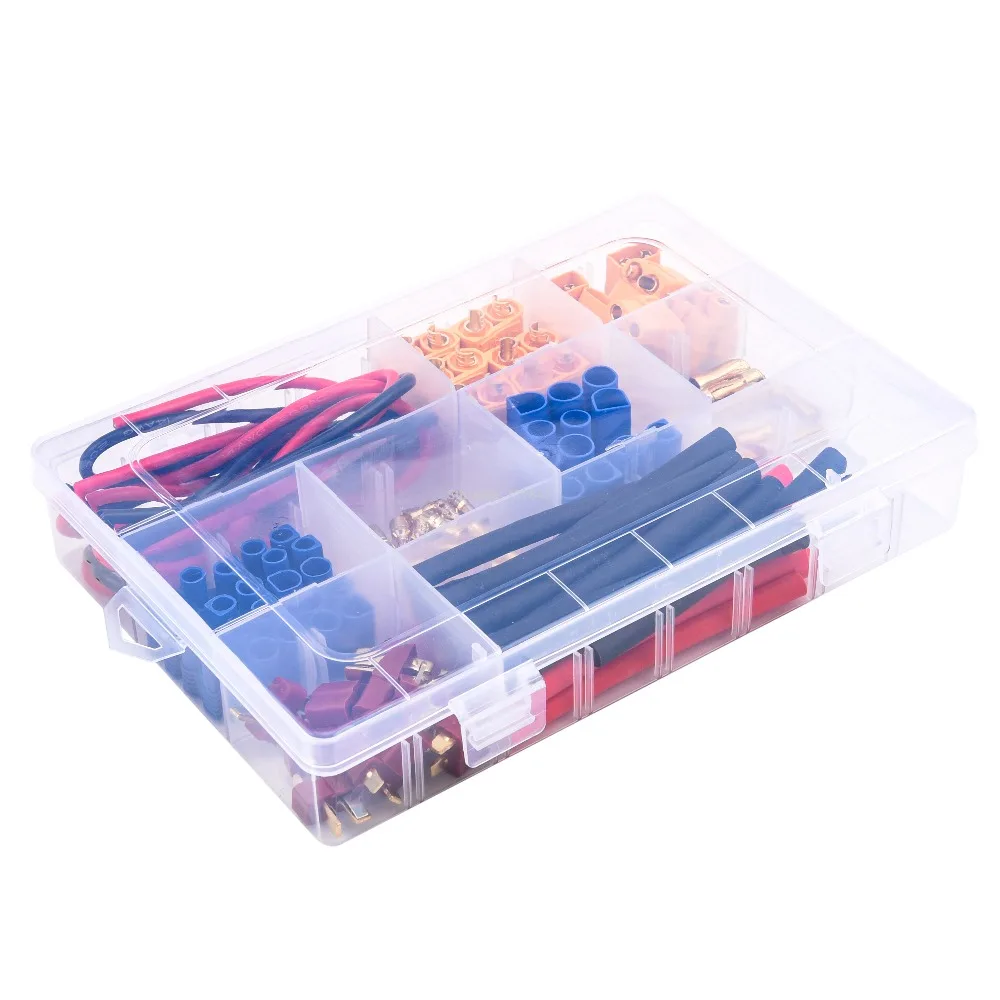 76 Stück T-Stecker / XT60 / XT90 / EC3 / EC5 Stecker und Buchse, Adapter-Anschlüsse, Silikondraht und Schrumpfschlauch-Set für RC-Car/Rahmen – Detail 10