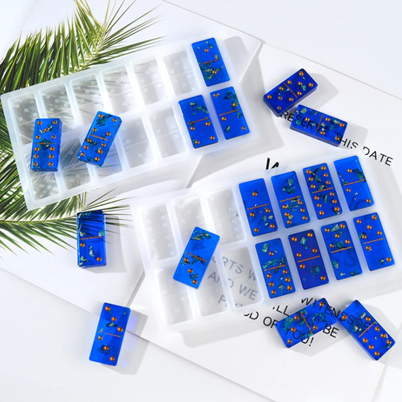 5 Phong Cách Domino Khuôn Silicone Nhựa Dính Thủ Công Cabochons Ban Khuôn Cho Trang Sức Làm Thủ Công Đúc DIY Phụ Kiện Game