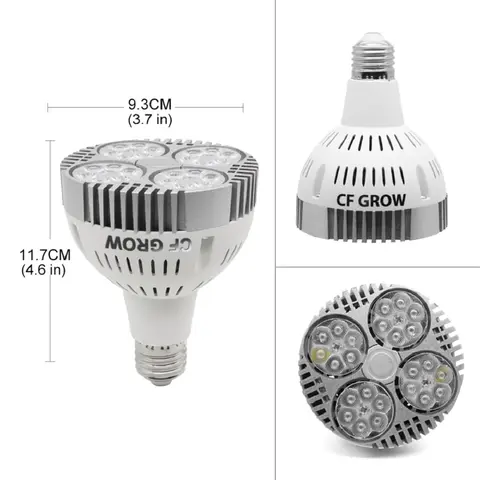 실내 묘목 꽃 심기 텐트 상자에 적합한 LED 식물 전구, 전체 스펙트럼 식물 성장 조명, 110V-220V E26 E27 전구, 120W