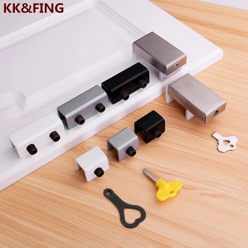 KK&FING Stainless Steel Window Locks Window Stopper Child Protection Safety Window Lock Sliding Door Anti-theft Lock Free Punch