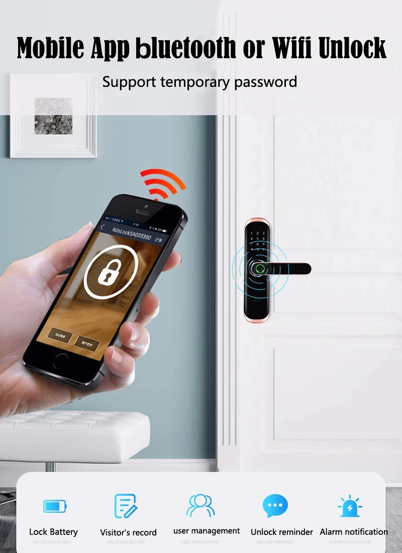 Télécommande électronique Tuya, 13.56MHz, avec empreintes digitales, compatible avec l'application TTLock