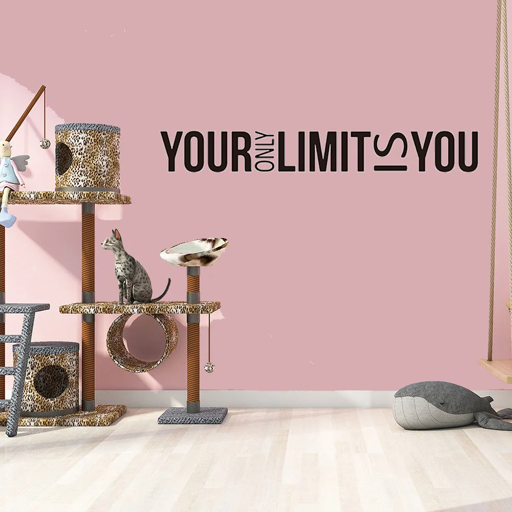 Large Your Only Limit is You Wall Sticker Office Gym Inspirational Motivational Quote Wall Decal Workout Exercise Vinyl