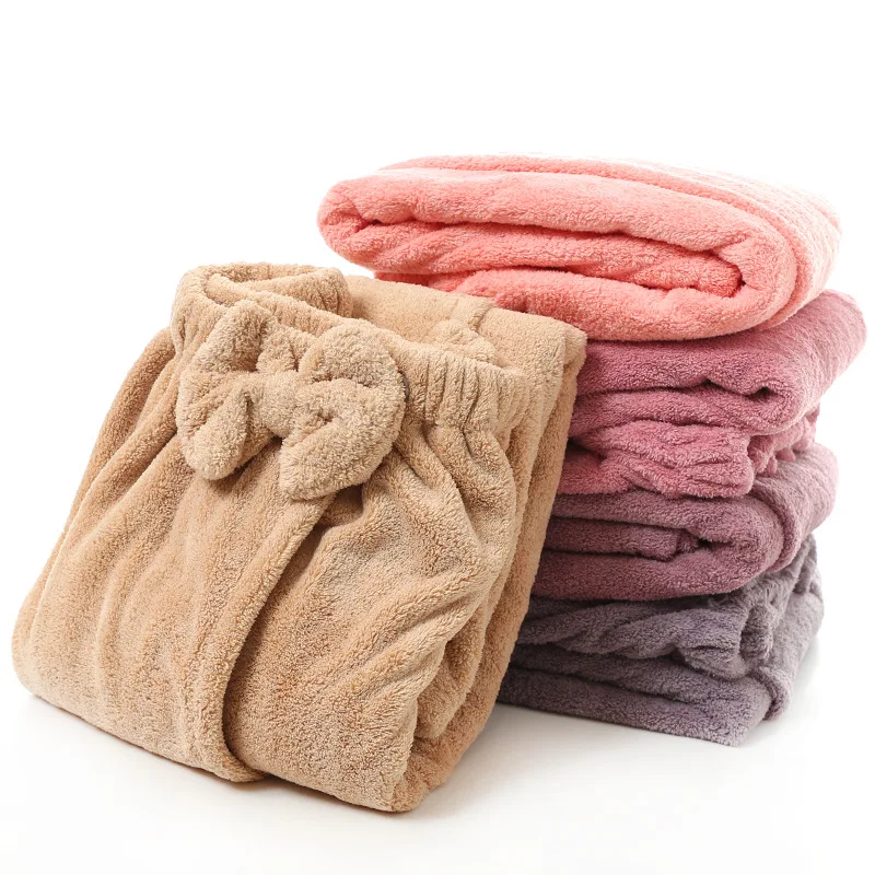 Drop Shipping Soft Wearable Lady Bath Towel Set Microfiber Hair Dry Cap For Short/Long Hair Fashion Bath Dress