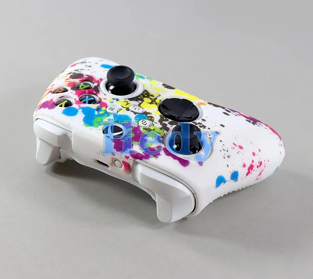 50 Uds funda de silicona suave para controlador Xbox Series X/S piel protectora Gamepad piel de goma cubierta de Joystick carcasa transferencia de agua