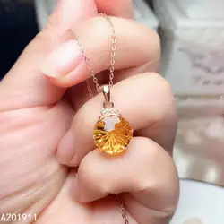 KJJEAXCMY Boutique Jewelry 925 Sterling Silver Inlaid Citrine Necklace Popular Women's Pendant Popular Exquisite