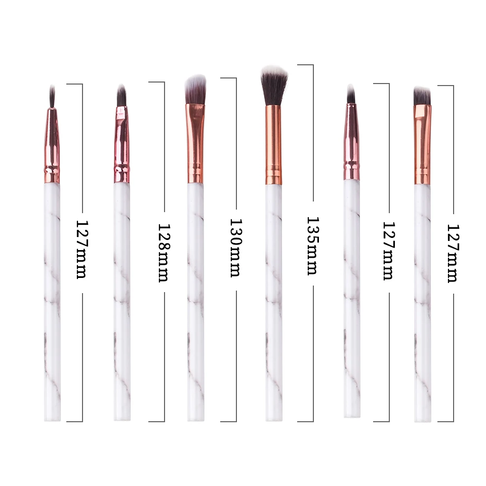 THINKSHOW 15Pcs Marble brush Set Cosmetic Powder Eye Shadow Foundation Blush Blending Beauty Make Up Tools