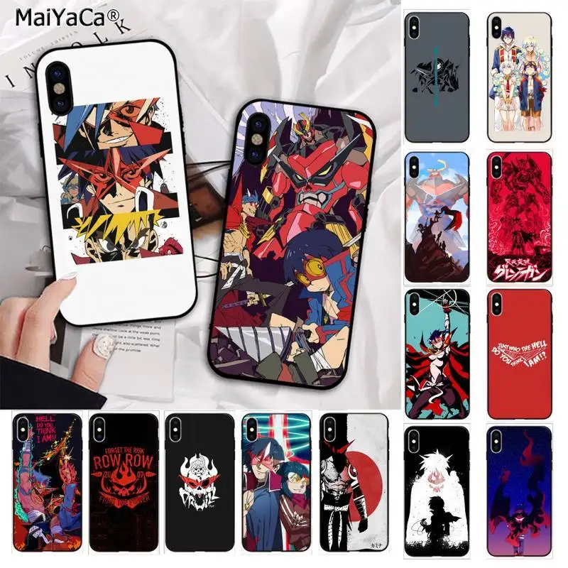 MaiYaCa Tengen Toppa Gurren Lagann Black TPU Soft Phone Case Cover for iPhone 11 pro XS MAX 8 7 6 6S Plus X 5S SE 2020 XR cover