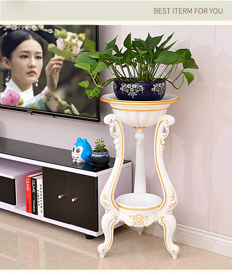 European Living Room Flower Stands Multi-layer Plastic Flower Pot Shelf Balcony Floor Hanging Orchid Stand Flower Pot Support