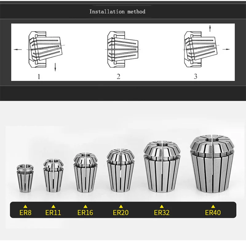 ER11 ER16 Precision spring collet chuck 0.008mm for CNC milling tool holder Engraving machine spindle motor