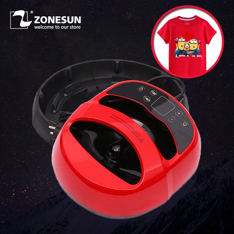 ZONESUN Mini Portable Heat Press Machine Sublimation Digital Transfer Printing Machine A3/A4 for T-shirts Transfer and Ironing