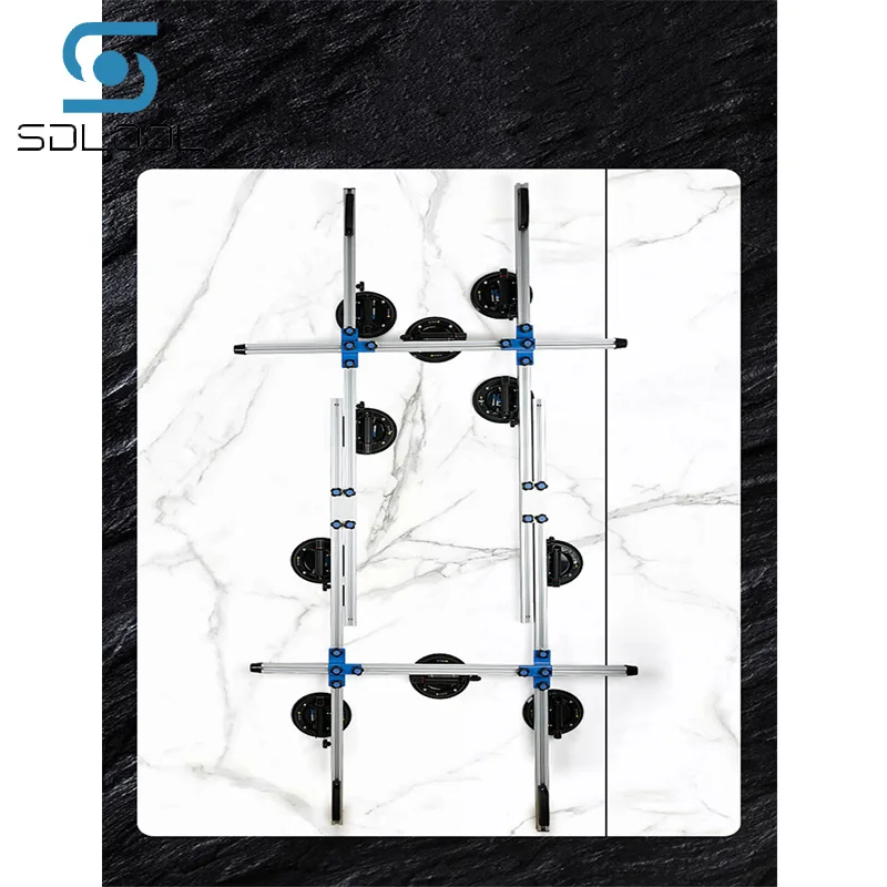 3.45M Adjustable Large Slab Brick Ceramic Tile Rock Slab Vacuum Suction Cup Lifting Frame Glass Stone Installation Paving Transp