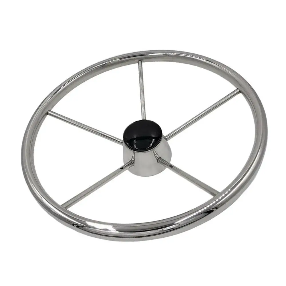 

ISURE MARINE Stainless Steel Boat 13-1/2'' Steering Wheel 5 Spoke 25 Degree For Yacht