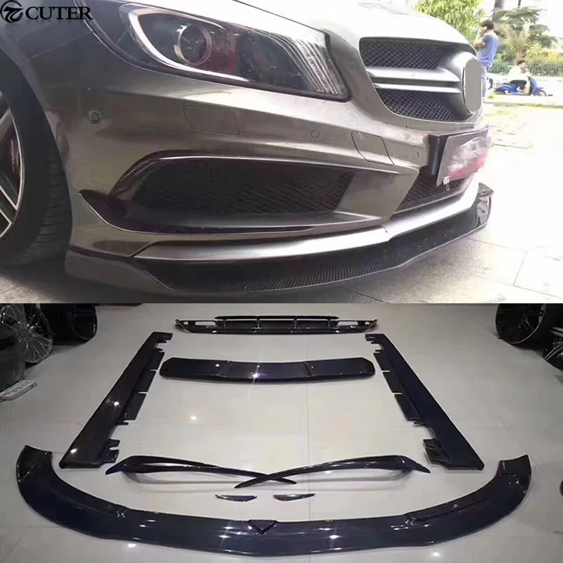 

W176 A45 Carbon Fiber Front Bumper Lip Rear Diffuser Side Skirts Rear Spoiler for Benz A45 Amg Body Kit 2013up