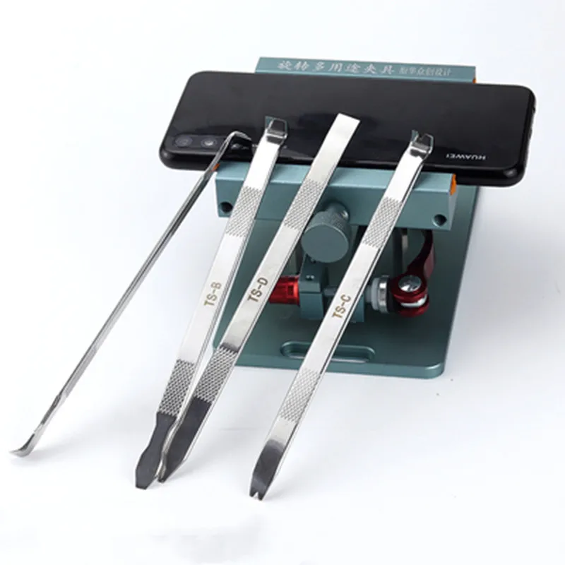 Multifunctional 4in1 Metal Crowbar for iPhone Back Glass Rear Housing Replacement Professional Pry Bar Opening Tool Set