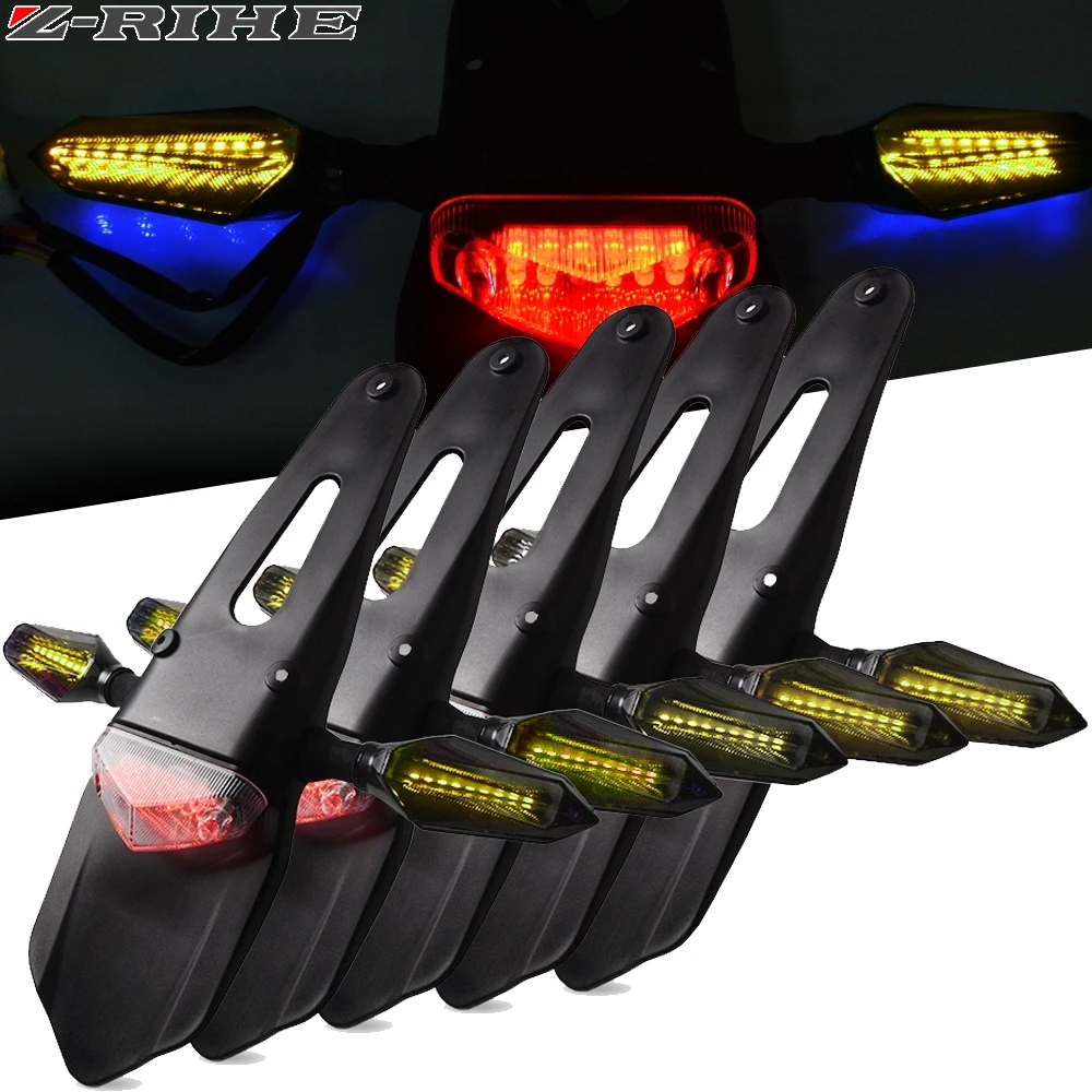 For Honda YAMAHA WR450F WR250R WR250X WR450 SEROW 225 250 Motorcycle Dirt Bike Rear Fender Brake Stop TailLight LED Tail Light