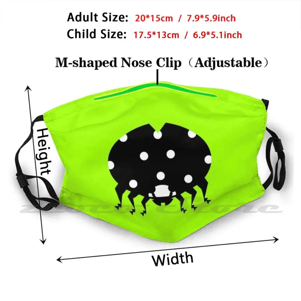 Ladybird Mask Adult Child Washable Pm2.5 Filter Logo Creativity Ladybird Lady Beetle Coleoptera Spots Spotty