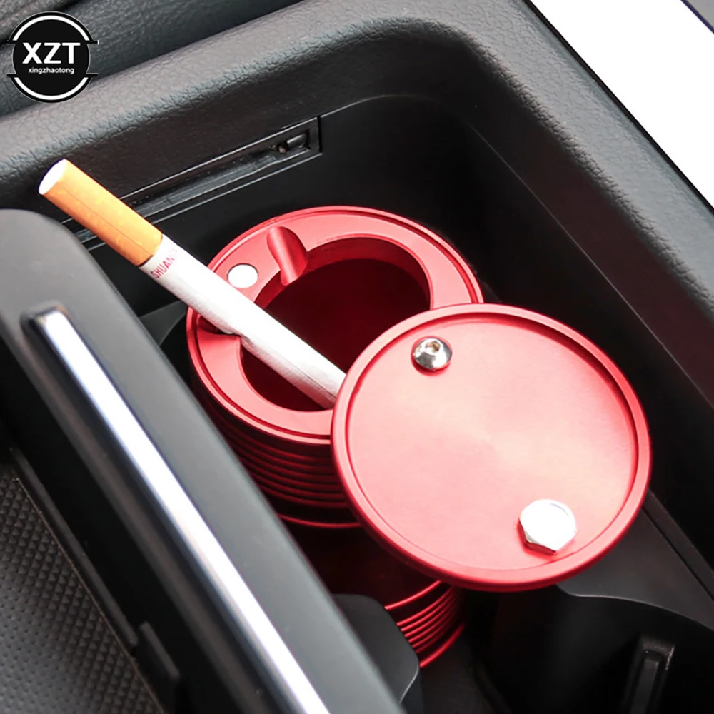 Aluminum Alloy Temperature Car Ashtray Portable Car Ashtray Home Office Smokeless Ashtray Cigarette Cylinder Ashtray Hot Sale