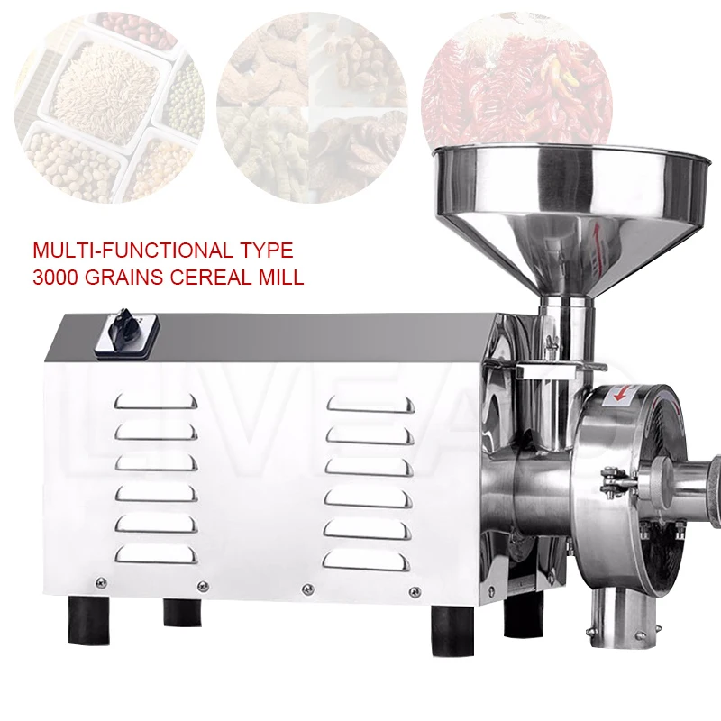 

3.6Kw Commercial Grind Machine Stainless Steel High-Speed Universal Whole Grains Mill Powder Big Power Household Superfine Mill