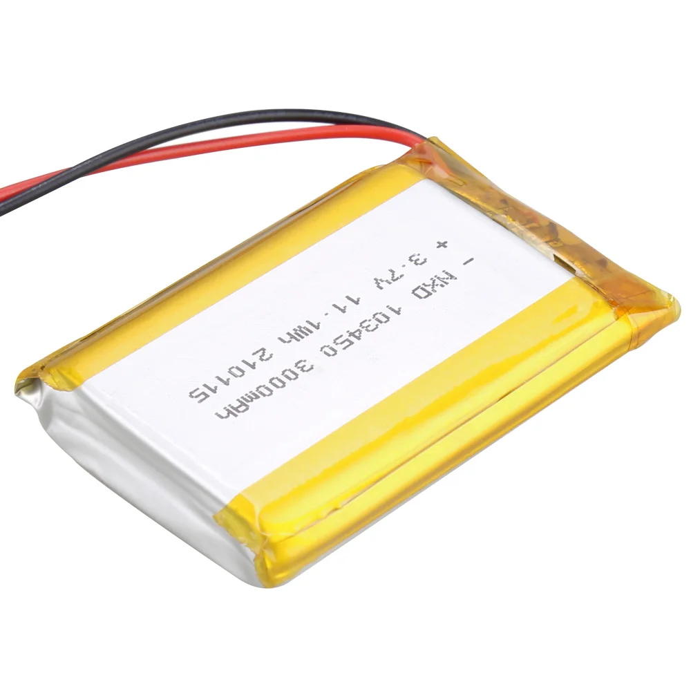 103450 3.7V 3000mAh polymer lithium rechargeable battery for GPS navigator MP5 GPS bluetooth speaker headset e-book camera