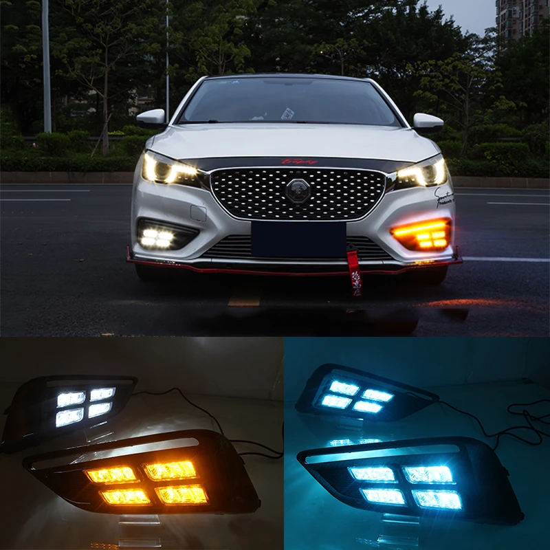 

led dr daytime running light for MG MG6 2017 2018 2019 with Dynamics moving flash turn signal and blue night light