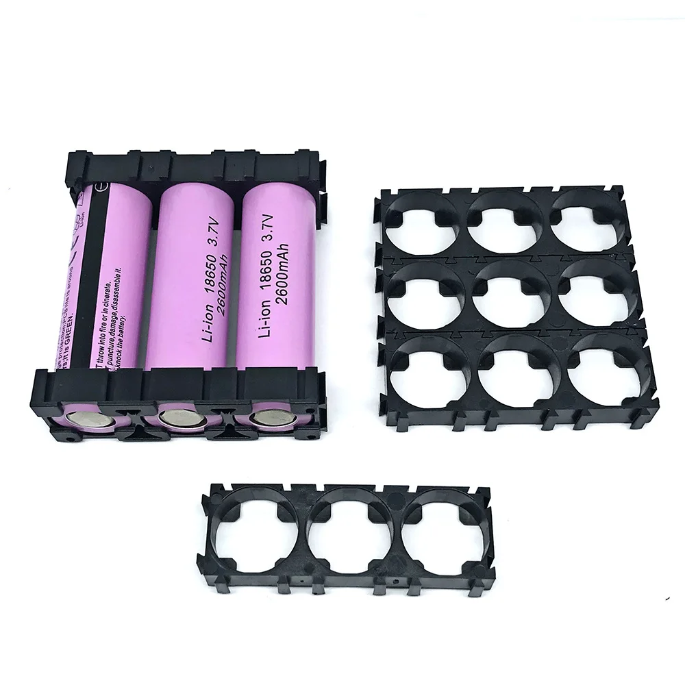 10Piece 18650 /21700/ 26650/32650 Lithium Cell Cylindrical Batteries Pack Plastic Holder Bracket for Diy Battery Pack