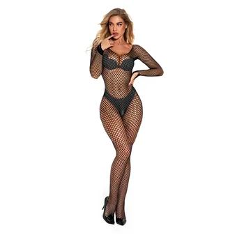 XXXL Plus Size Bodystockings Women Sexy Open Crotch Catsuit Bodysuit Mesh Fishnet Tights Erotic Lingerie Sleepwear Jumpsuit