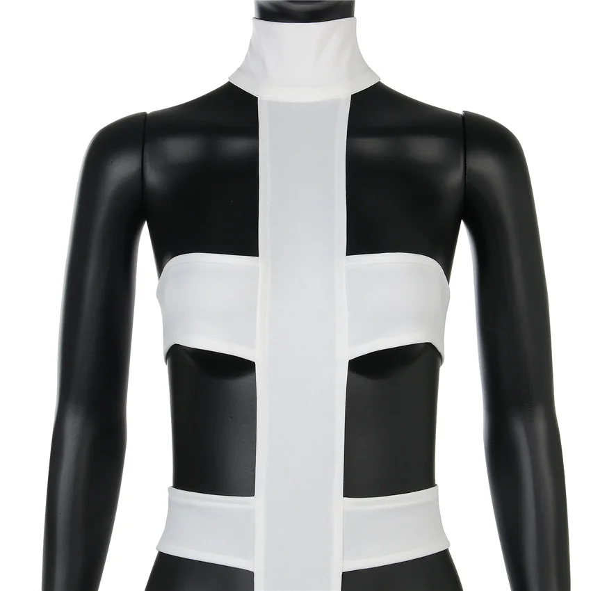 Leeloo – combinaison Cosplay Sexy pour femme, body blanc sans bretelles avec lanière, collant pour boîte de nuit Halloween