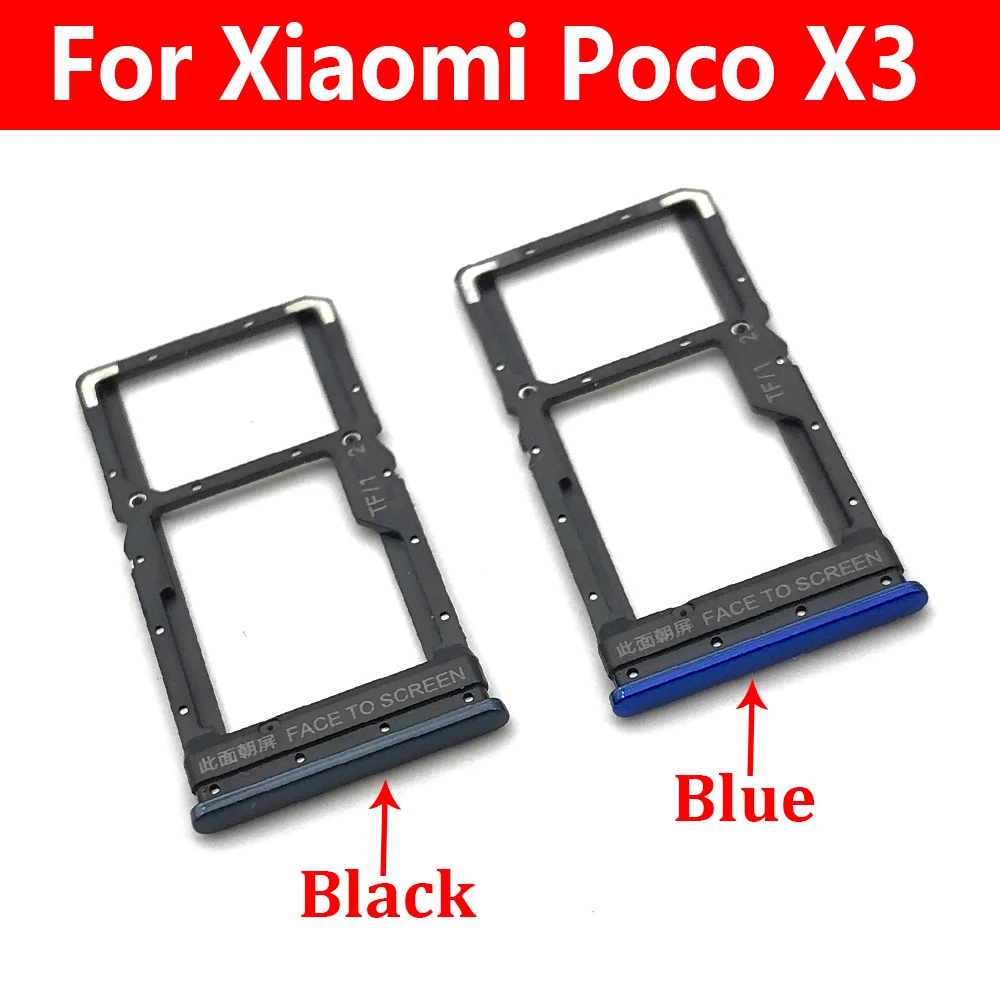 New Sim Card Slot Tray Holder For Xiaomi Poco X3 NFC / Poco M3 / Poco F3 / Poco F2 Pro SIM Tray Replacement Part