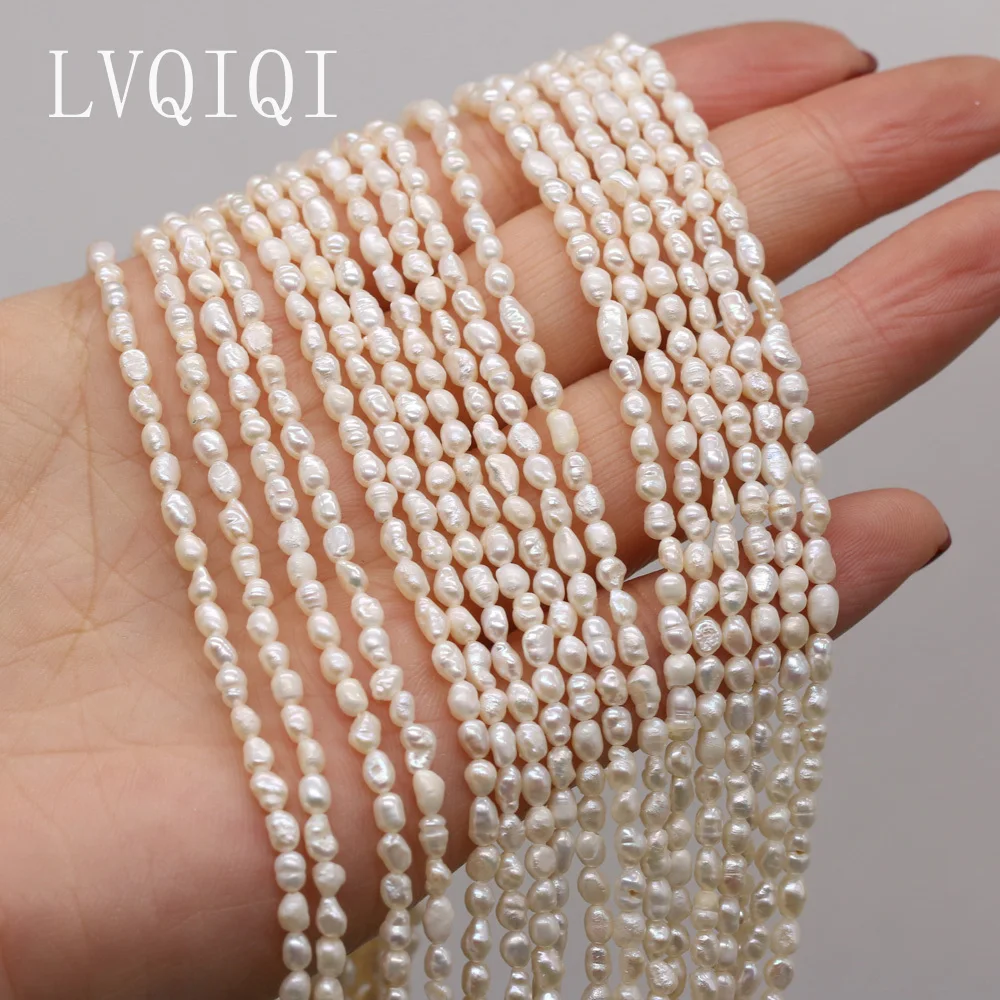 100%Natural Freshwater Pearl High Quality Rice Bead Punch Loose Beads For Making Jewelry DIY Charm Bracelet Necklace Accessories