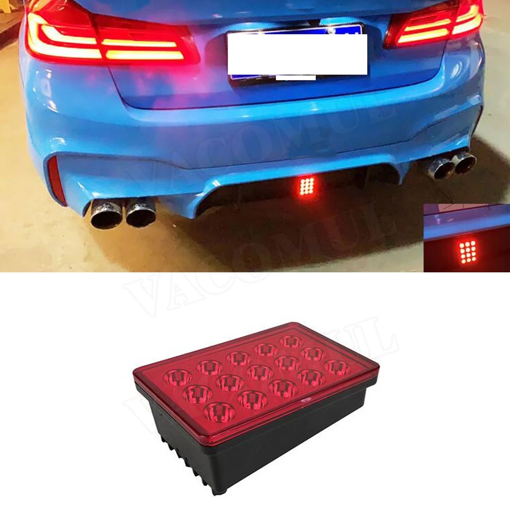 

Universal Car Rear Diffuser Spoiler LED Brake Lights Bumper Cover Pilot Lamp For BMW For Benz For VW Red White Black