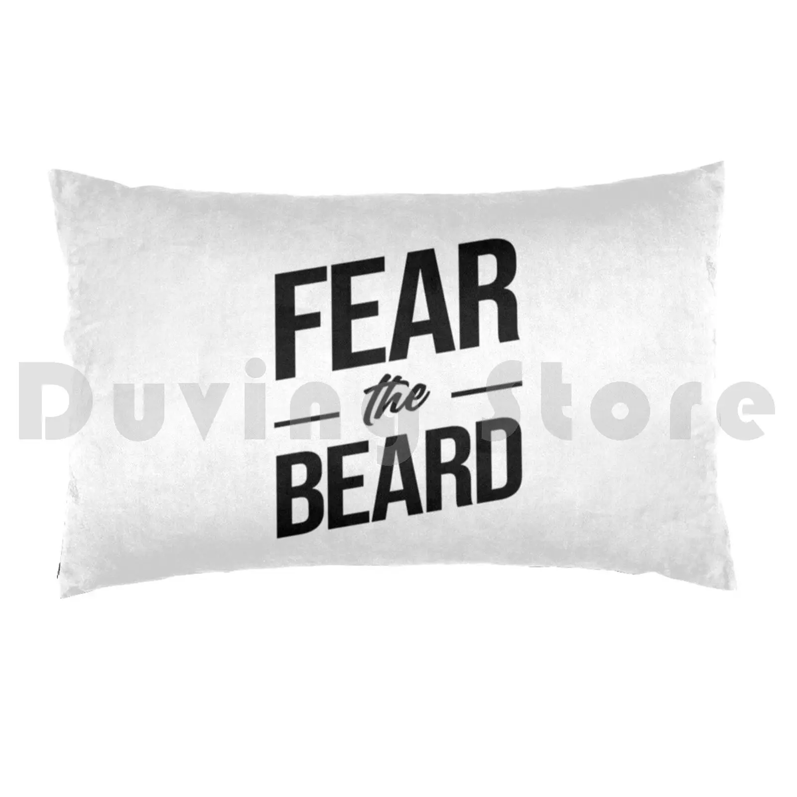 Fear The Beard By Skjegg Beard Works Pillow Case Printed 35x50 Beard Beards Bearded Barbershop Black White