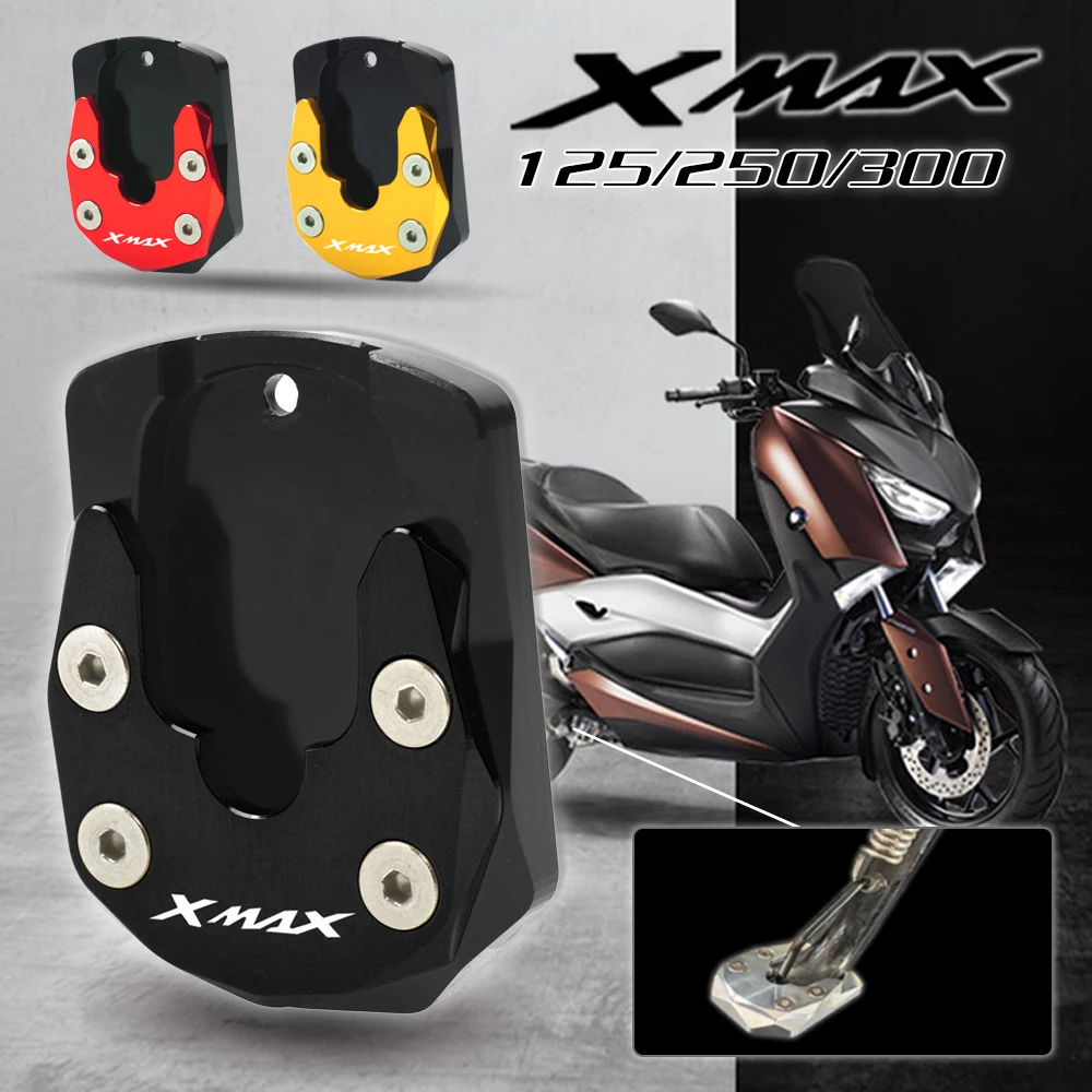 

For YAMAHA XMAX300 XMAX125 XMAX250 XMAX X-MAX 300 125 250 17-23 Motorcycle CNC Kickstand Sidestand Stand Extension Enlarger Pad