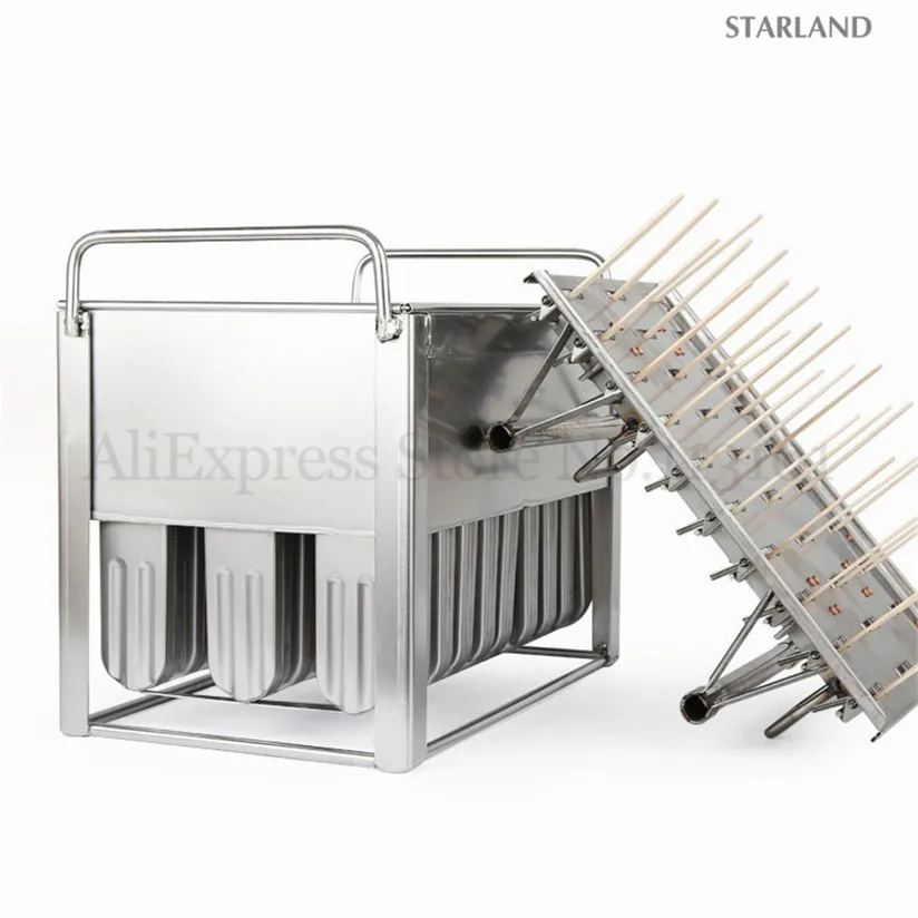 30 เซลล์ Popsicle แม่พิมพ์สแตนเลส DIY Commercial ICE POP แม่พิมพ์ 3*10 ต่อชุด Ice Cream BLOCK เครื่องมือ 6 ตัวเลือก