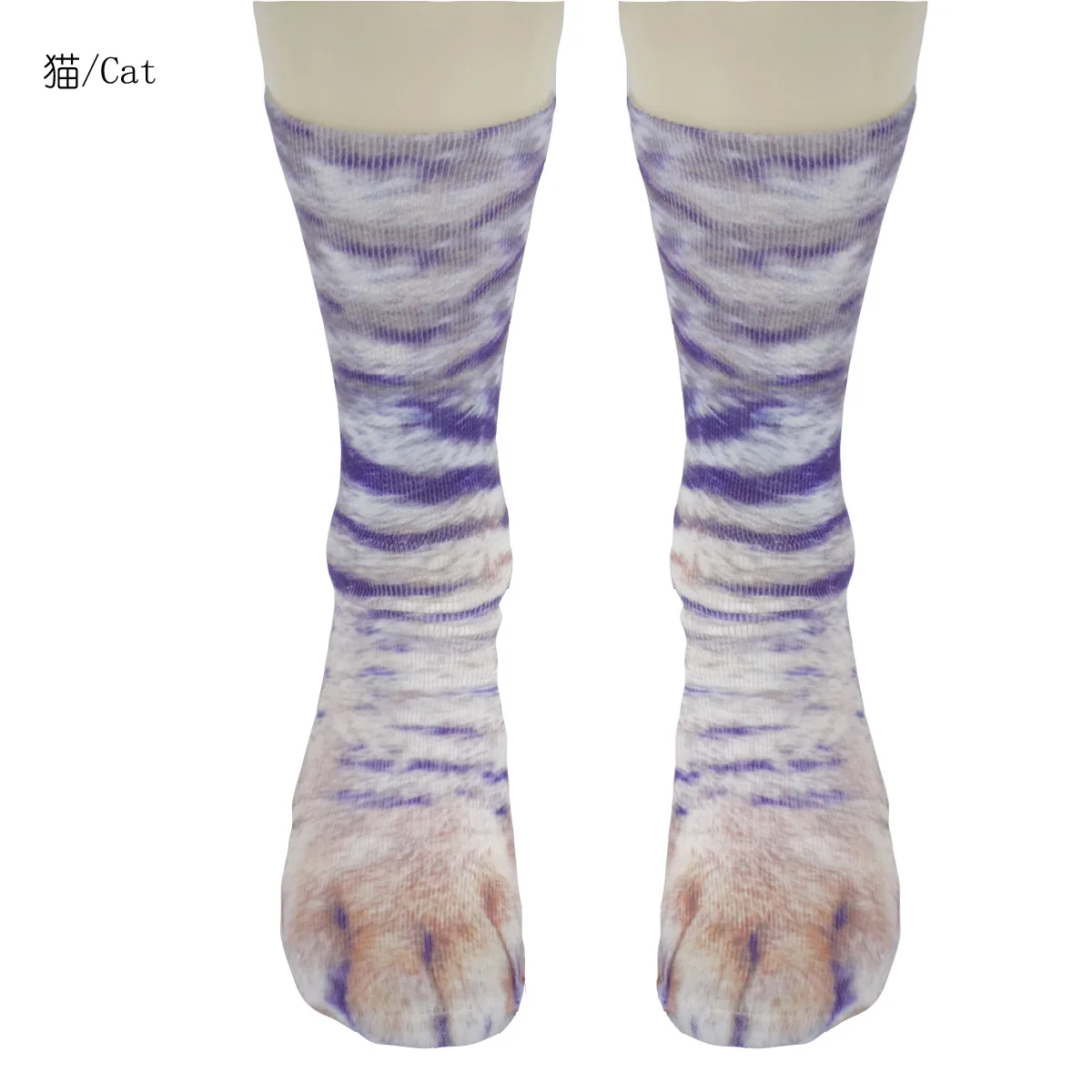 

Custom Cartoon Animal Foot Socks, Cat Paw, Middle Tube Socks, DIY, Wet, Wholesale