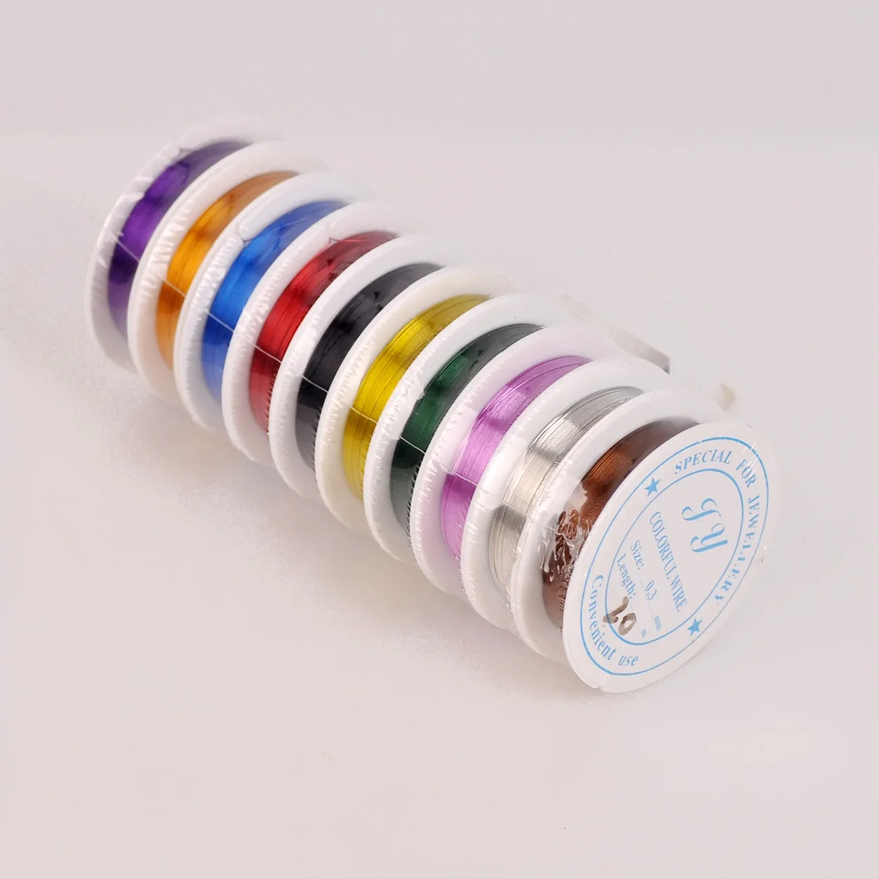 10 Rolls Mixed Colors 0.3mm 0.4mm 0.5mm Iron Metal Wire Similar Copper Wires