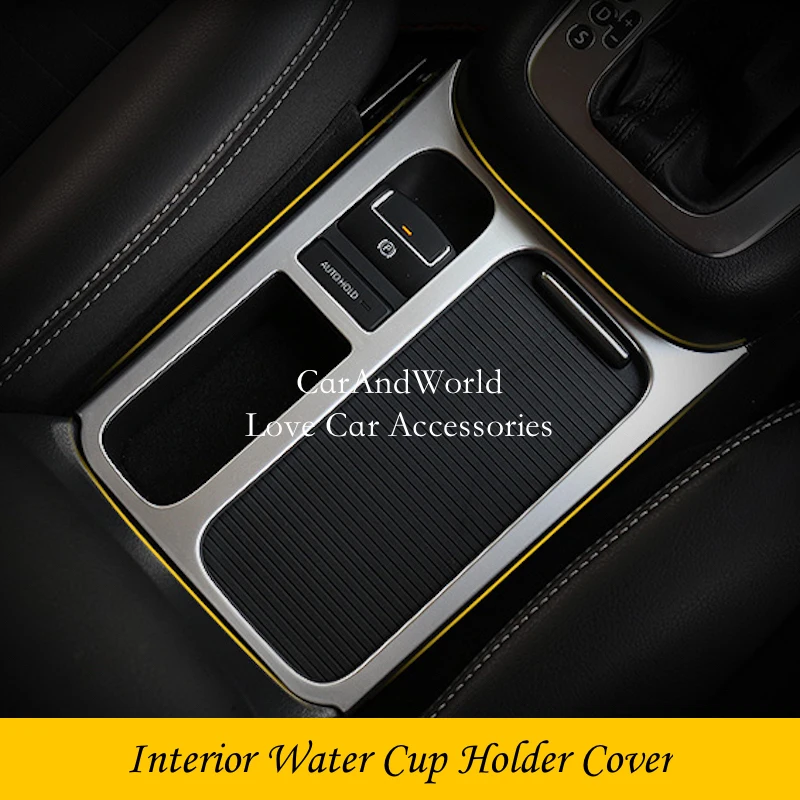 

For VW Volkswagen Tiguan 2010-2016 Interior Console Water Cup Holder Cover Trims ABS Matte Molding Frame Sticker Car Accessories