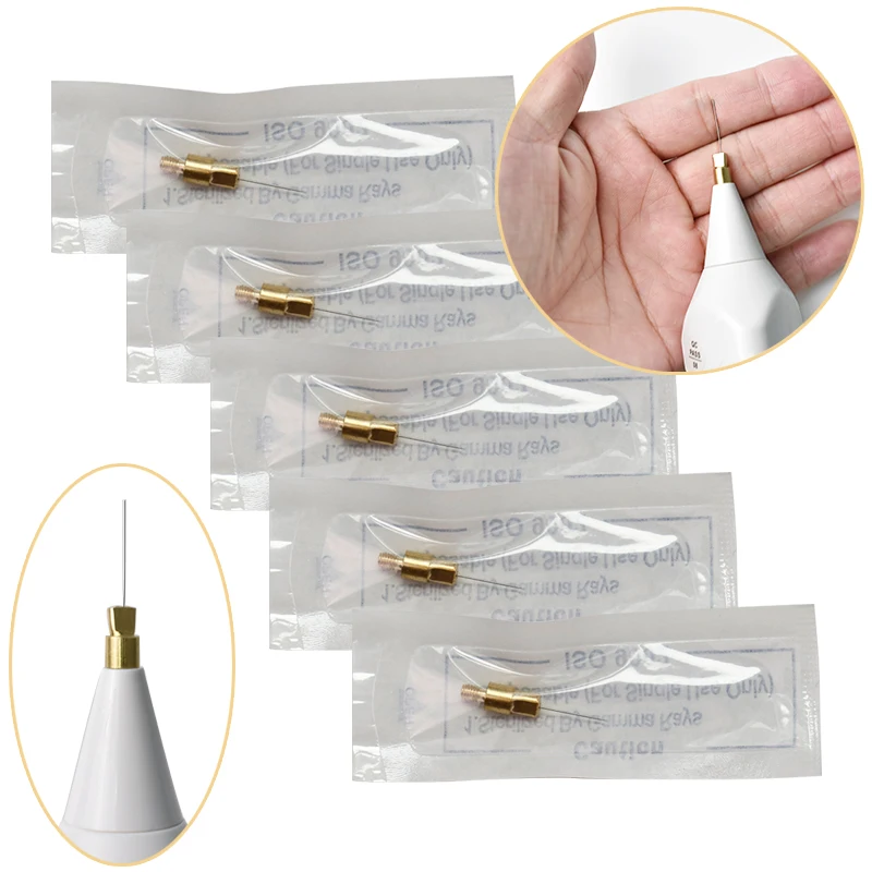 100/50/20/10Pcs Micro ทองแดงเข็มสําหรับเลเซอร์กําจัดพลาสม่าปากกา Mole Freckle Fine Spot เข็ม Tattoo Removal เครื่องผิว: