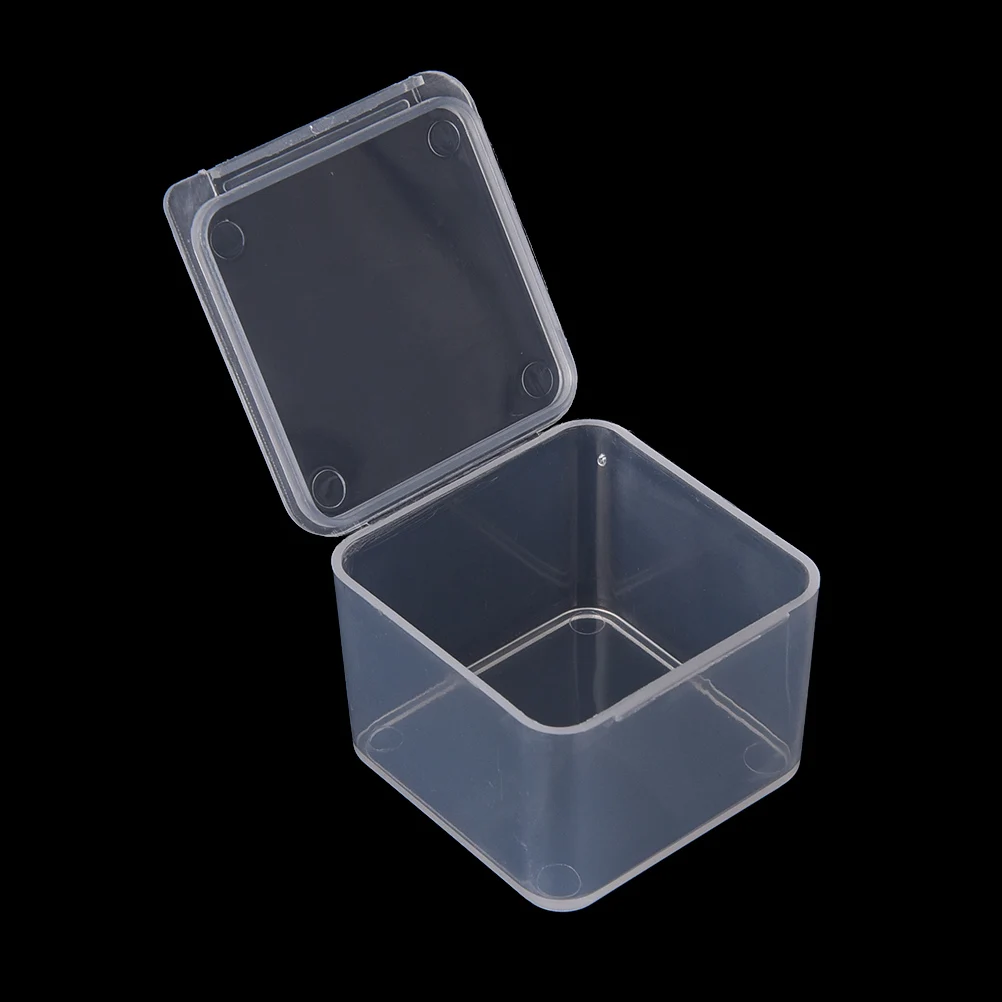 1pc Small Travel Transparent Plastic Box Storage Collections Product Packaging Box Mini Case 4*4*2.8cm/1.57*1.57*1.1in