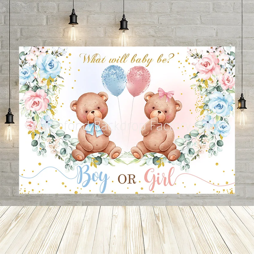 

Mehofond Spring Boy or Girl Gender Reveal Party Backdrop For Photography Baby Shower Photo Bow Tie and Tie Background Studio