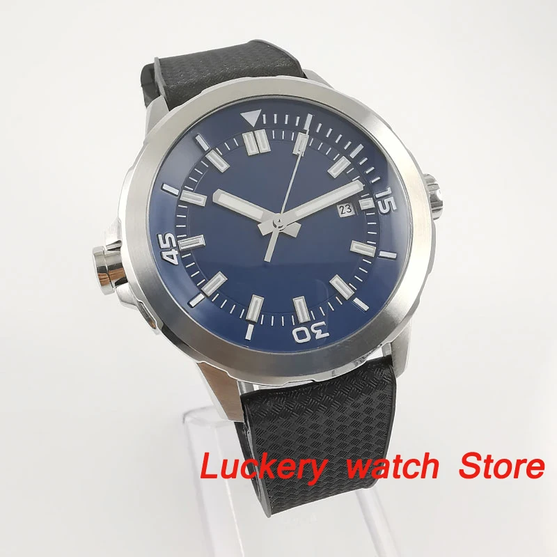 Corgeut 45mm Men watch blue dial Rotating bezel Automatic mechanical watch luxury Automatic watches