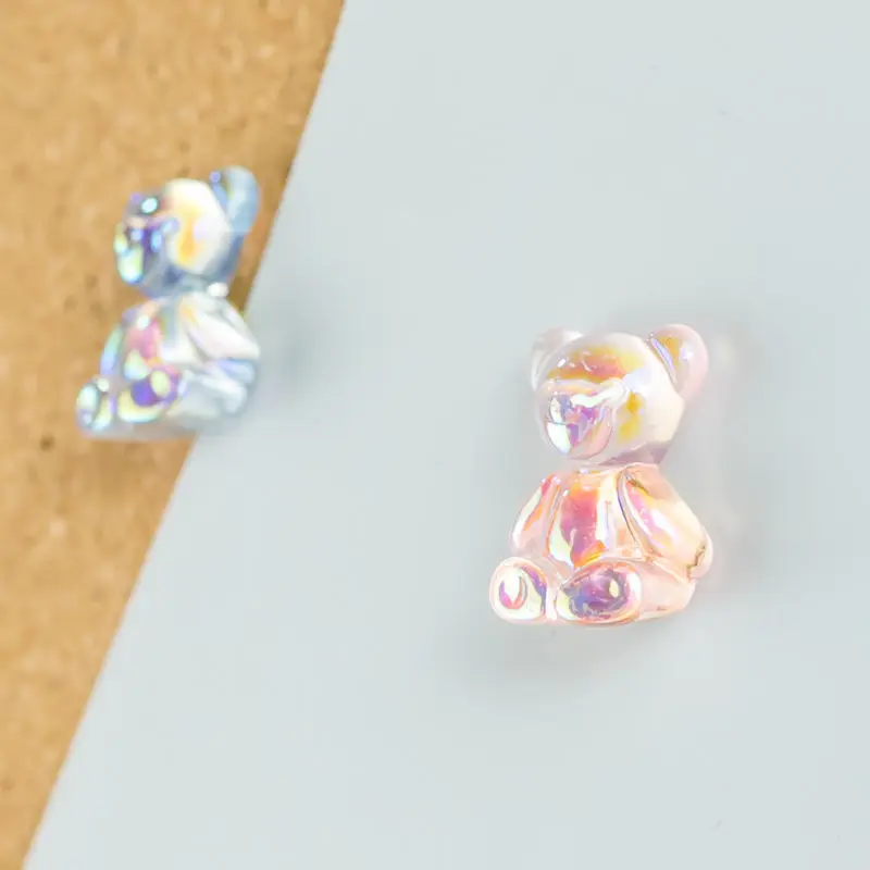 10pcs/Box Cute transparent bear Decorative Thumbtacks Cork Board Twinkle twinkle Push Pins for Office School Supplies