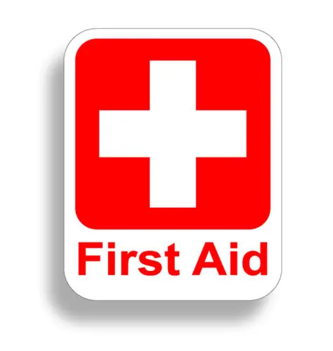 Emergency First AID KIT Sticker Vinyl Decal Health Safety Red 1st Cross Sign 911