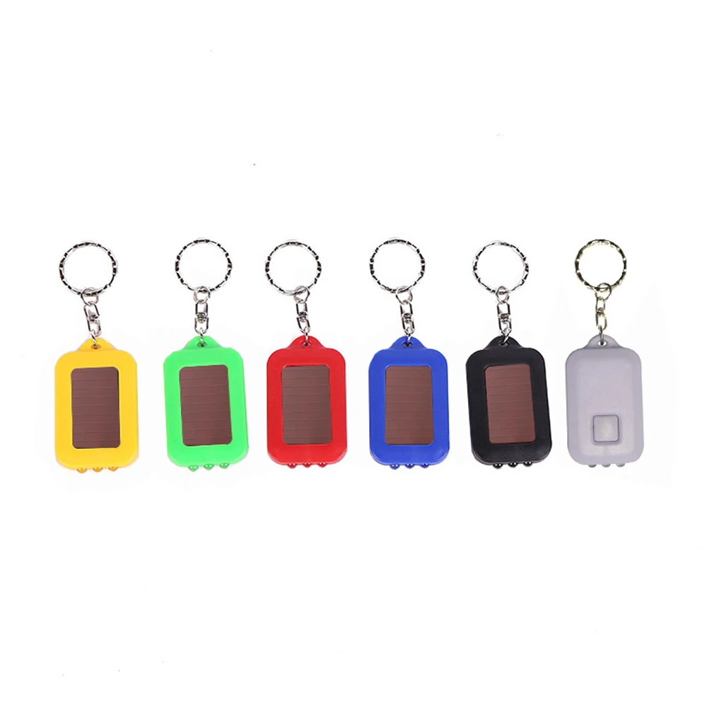 Mini Portable Solar Power 3 LED Light Keychain Keyring Torch Flashlight with Re-chargeable Built-in Battery Outdoor Tools