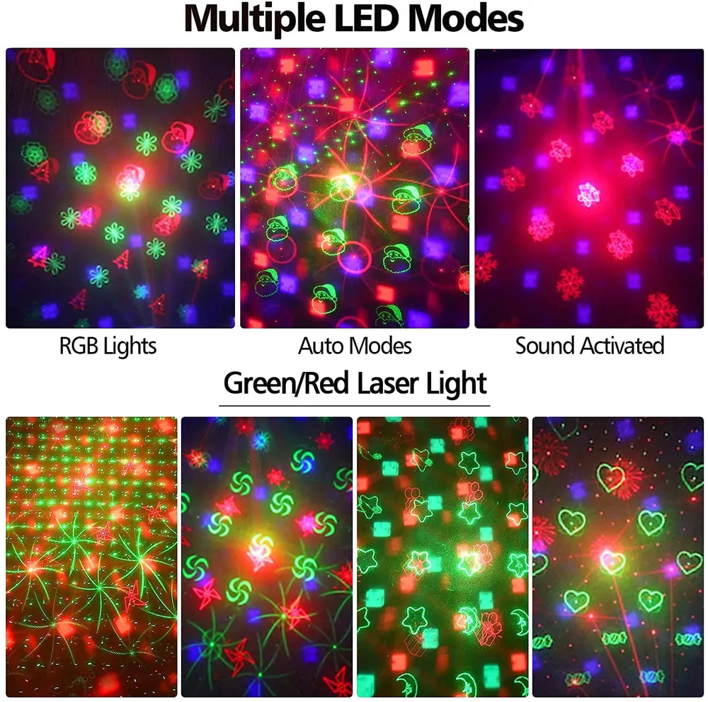 60 padrões de natal efeito palco luz laser disco dj laser lâmpada para casamento natal ano novo aniversário decoração da festa em casa