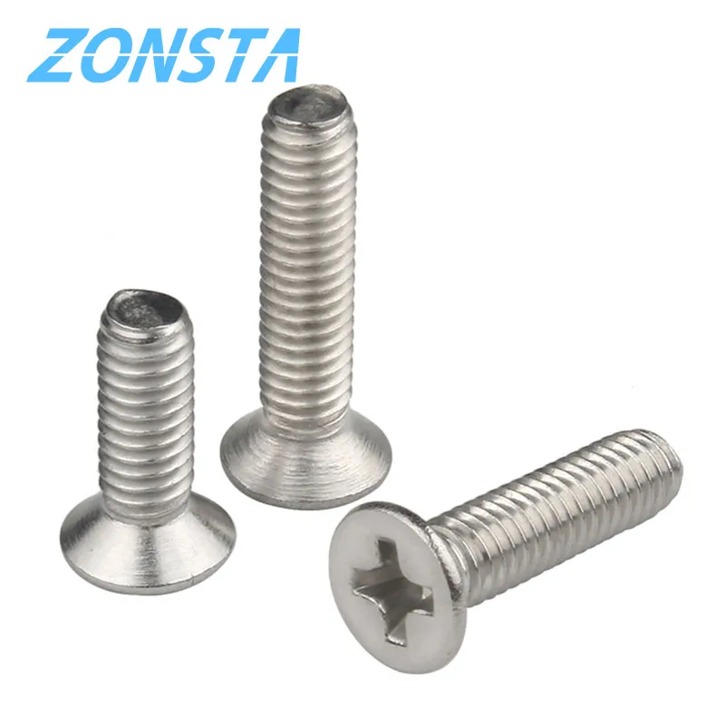 Cross Phillips Flat Screws M1.6 M2 M2.5 M3 M4 M5 M6 Mini Micro Small 304 Stainless Steel Screw Countersunk Head mechanical Blot